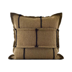 Brown Khaki Luxury Linen Cotton Blend Decorative Pillow Cover