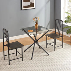 Square Glass Tempered Dining Table