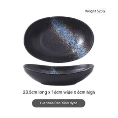 Japanese-style Ceramic Salad Dish Deep Plates Oval