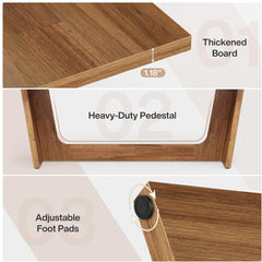 Large Home Office Desk With Solid Wooden Pedestal