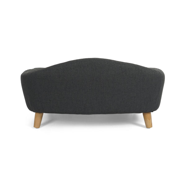 Elevated Luxurious Fabric Chaise Lounger for Dogs or Cats with Wood Legs