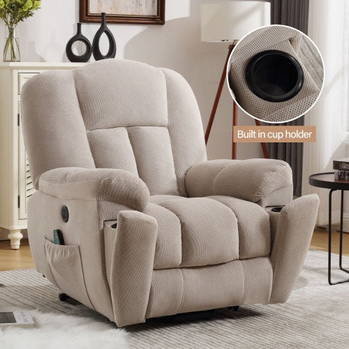 Power Lift Recliner Chair With Heat And Massage Recliner Chair For Living Room With Infinite Position And Side Pocket,USB Charge Port