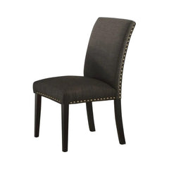 Dining Room Chairs Ash Black Polyfiber Set 2 Chairs Dining Room Furniture