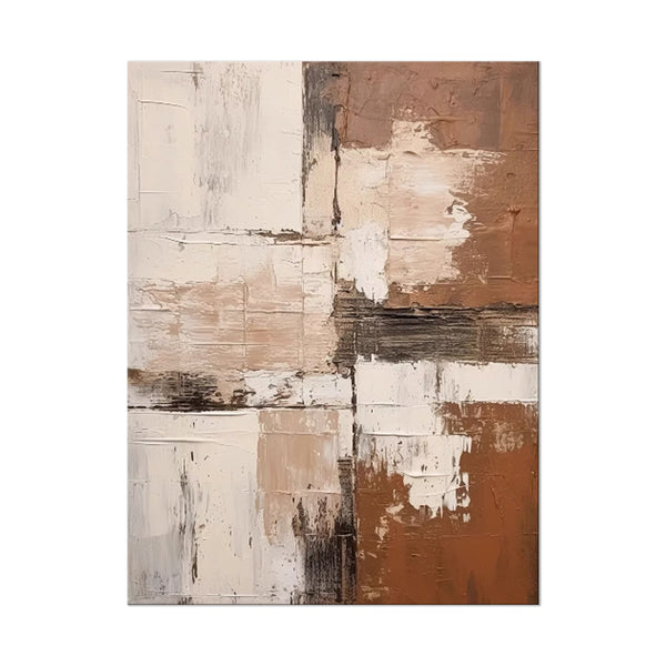 Large Abstract Handmade Painting Brown Textured Wall Art