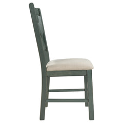 TREXM 5-Piece Round Dining Set With Fabric Chairs & Special-shaped Legs