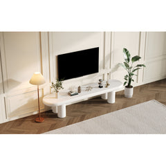 White Painted TV Stand Cabinet For TV Up To 70 Inch, TV Unit TV Console Table, Wooden Entertainment Center For Living Room, Dining Room, Bedroom