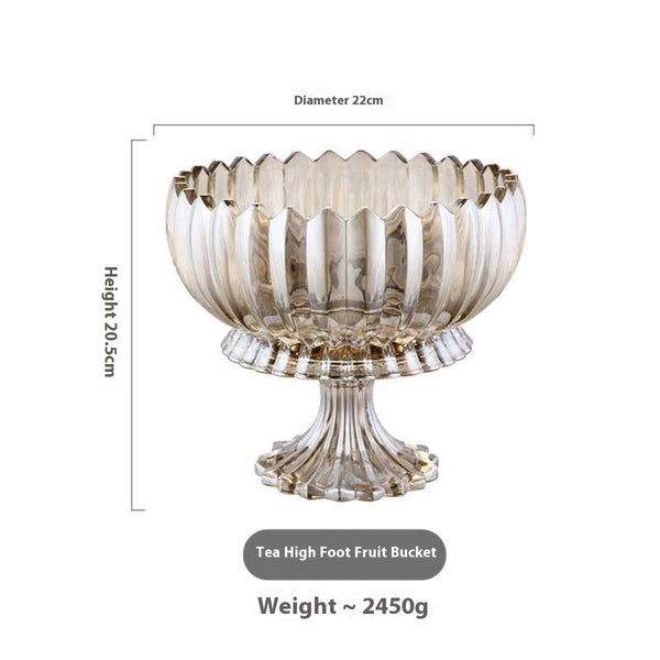 Light Luxury Dried Fruit Snack Plate Creative Glass Fruit Plate Decoration