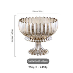 Light Luxury Dried Fruit Snack Plate Creative Glass Fruit Plate Decoration