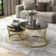 Fibreboard Metal Round Coffee Table