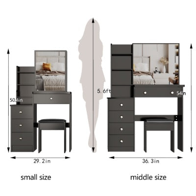 Cabinet Vanity Multi Layer High Capacity Storage, Practical Fashionable Dresser