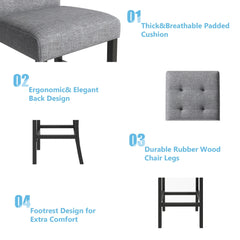 Wood Dining Table, Chairs Stools with Footrest