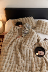 Polyester Bubble Velvet Thick Blanket
