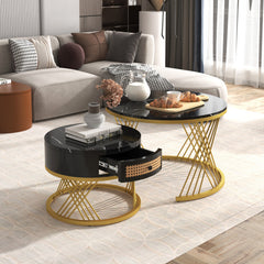 Fibreboard Metal Round Coffee Table