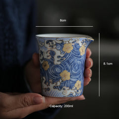 Enamel Cha Hai 200ml Ceramic Cups Hand Made Chinese