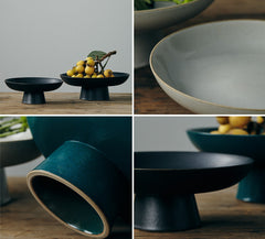 Japanese Stoneware Tall Fruit Plate