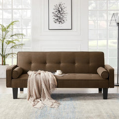 Fabric Sofa, Mid Century Love Seat Sofa Furniture, With Pillows, Living Room Button Tufted Sofa, Pull Point Design