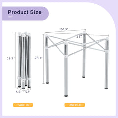Table Legs Only - Minimalist Silver Stainless Steel Folding Table Frame