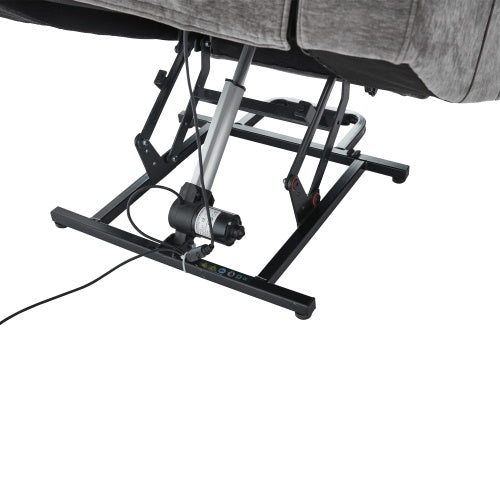 Electric Power Lift Recliner Chair Sofa With Massage And Heat For Elderly, Heavy Duty And Safety Motion Reclining Mechanism Fabric Sofa With Storage Pocket, Cup Holders,USB Ports