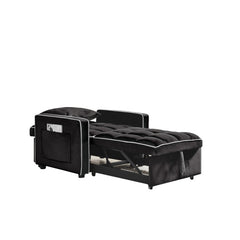 Three-in  One Sofa Bed Chair Folding Sofa Bed Adjustable Back Into A Sofa Recliner Single Bed  Modern Chair Bed Berth Black