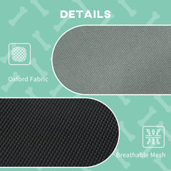 Elevated Dog Bed with Removable Canopy, Outdoor Dog Cot with UV Protection Canopy Shade, 36 inch Large Pet Bed for Camping, Gray