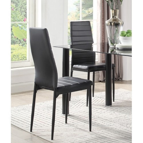 Modern Style Black Faux Leather Upholstery Contemporary Dining Room Furniture