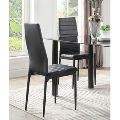 Modern Style Black Faux Leather Upholstery Contemporary Dining Room Furniture