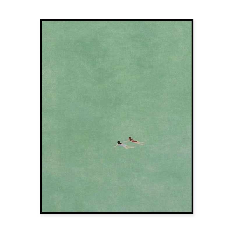 Swimming Into The Sea Green Ocean Hand Painted Oil Painting