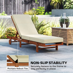 Set of 2 Chaise Lounge Cushion, 4" Thick Outdoor Lounge Chair Cushions