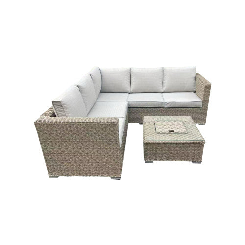 Patio Furniture Set, Waterproof Outdoor Furniture With Coffee Table,3 Seater For Porch Balcony, Brown
