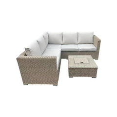 Patio Furniture Set, Waterproof Outdoor Furniture With Coffee Table,3 Seater For Porch Balcony, Brown