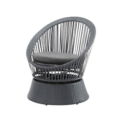 Set Of 2  26.7 Modern Gray Wicker Lounge Chair With Rattan And Iron Frame, Featuring A Stylish Round Design, Perfect For Living Room, Patio, Or Balcony Relaxation