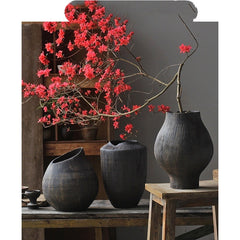 Ophelia Modern Hand-carved Painted Ceramic Vase