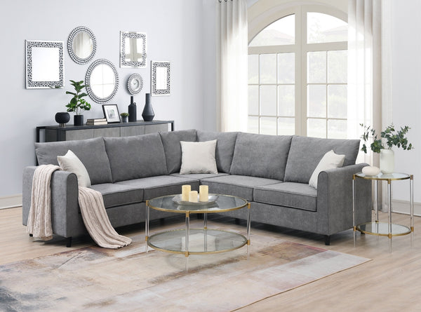 New 91 91  Modern L-Shape Sectional Sofa  Upholstered Living Room Couch