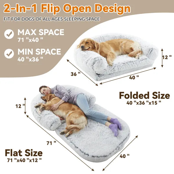 Large Dogs Foldable Plush Washable Dog Bed