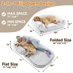 Large Dogs Foldable Plush Washable Dog Bed