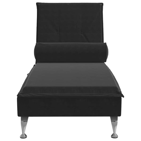 Massage Chaise Lounge with Neck Roll, Velvet