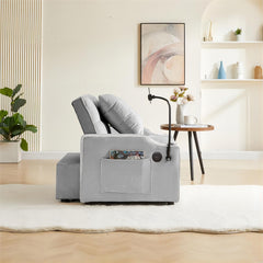 Convertible Sleeper Chair Sofa Bed Adjustable Pull Out Sleeper Chair Bed Multi-Pockets Folding Sofa