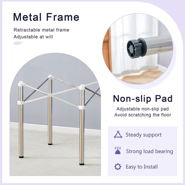 Table Legs Only - Minimalist Silver Stainless Steel Folding Table Frame