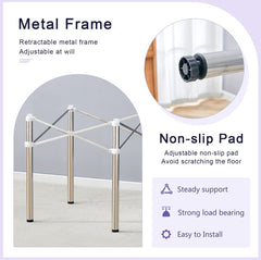 Table Legs Only - Minimalist Silver Stainless Steel Folding Table Frame