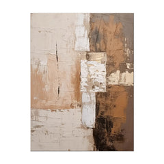 Large Abstract Handmade Painting Brown Textured Wall Art