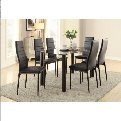 Modern Style Black Faux Leather Upholstery Contemporary Dining Room Furniture
