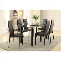 Modern Style Black Faux Leather Upholstery Contemporary Dining Room Furniture