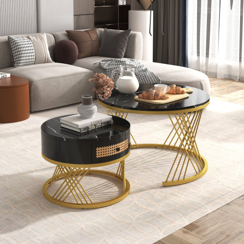 Fibreboard Metal Round Coffee Table
