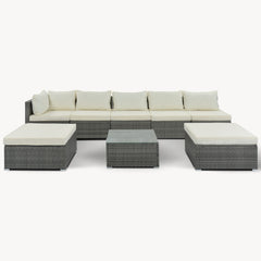 8-Pc Outdoor Patio Furniture Set, Garden Wicker Sofa, Single Sofa Combinable