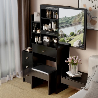 Cabinet Vanity Multi Layer High Capacity Storage, Practical Fashionable Dresser