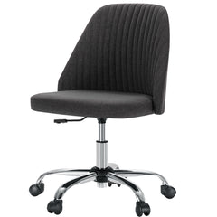Modern Fabric Armless Adjustable Swivel Office Desk Chairs With Wheels