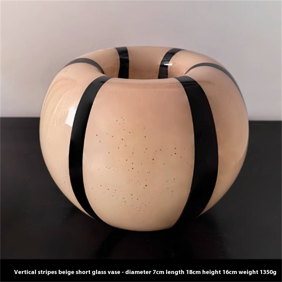 Midcentury Style Striped Glass Vase