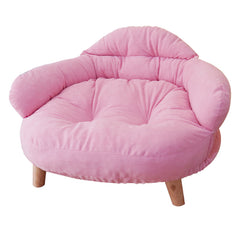 Plush Elevated Fabric Indoor Pet Bed with Solid Wood Legs