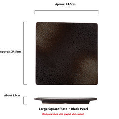 Square Plate Colored Glaze Plate Dish Barbecue Ceramic Plate