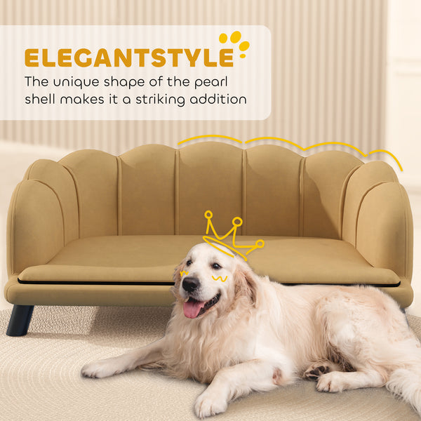 Pearl Design Pet Sofa With Solid Wood for Medium and Large Sized Dogs